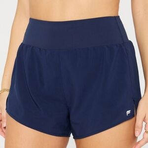 Fila Blue Athletic Shorts with Dolphin Hem